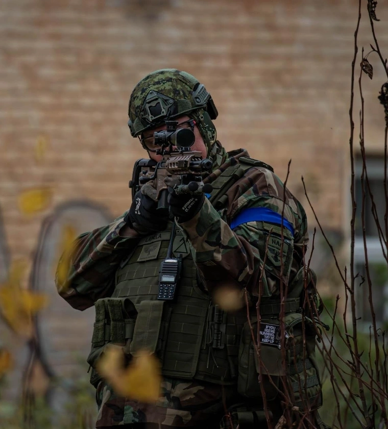 Airsoft players in action at the Estonian airsoft field